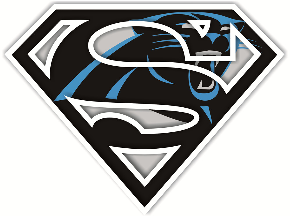 Carolina Panthers superman logos fabric transfer